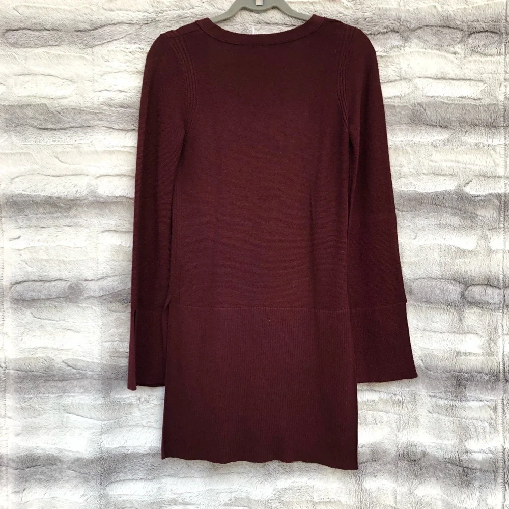 Free People Burgundy Criss Cross Sweater Tunic